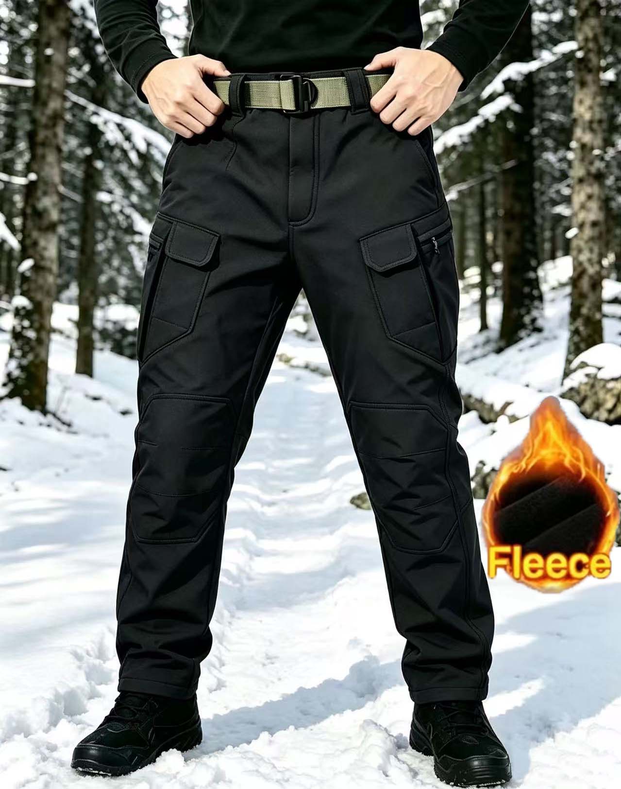 Fly Line - Pantalon cargo d'hiver pour homme, doublé